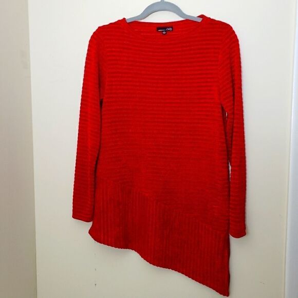 RXB RED ASYMMETRICAL SWEATER SIZE SMALL - Picture 1 of 6